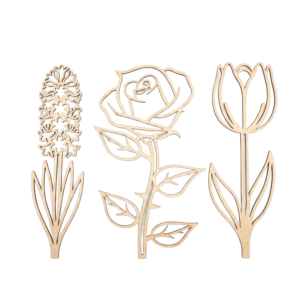 Houten bloemen wanddecoratie